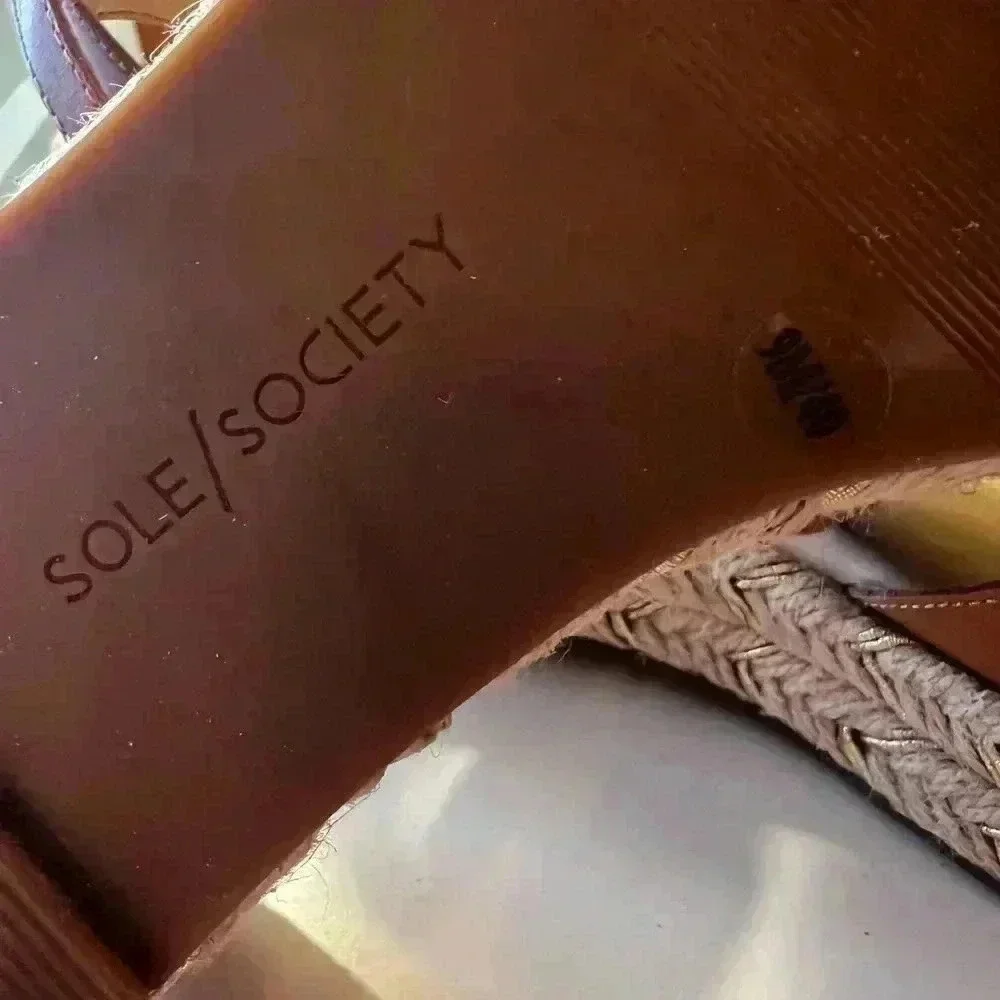 Sole Society Verla Espadrille Platform Sandal with Ankle Strap-Sz 9